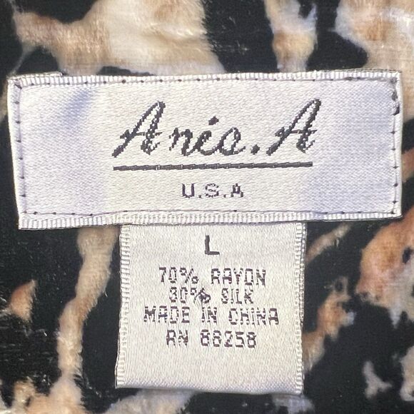 Aris.A Leopard Velvet Shirt Jacket L Fall Layering Y2K Grunge Mob Wife Aesthetic - Picture 4 of 11
